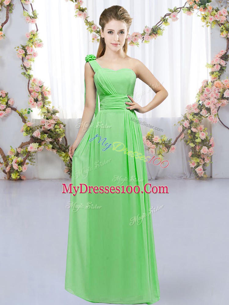 Captivating Sleeveless Hand Made Flower Lace Up Bridesmaid Dresses