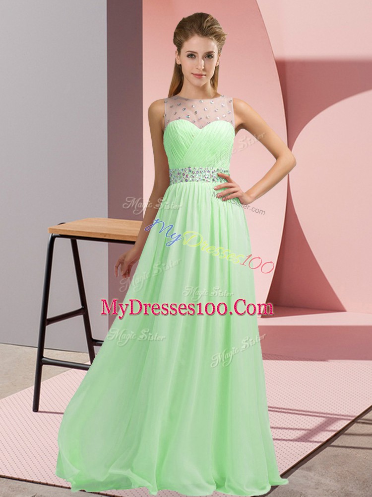 Scoop Sleeveless Backless Chiffon