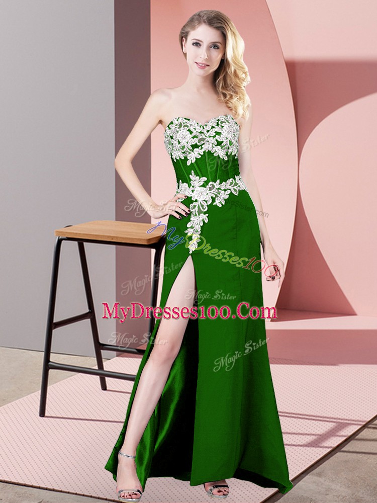 Popular Sweetheart Sleeveless Zipper Homecoming Dress Green Chiffon