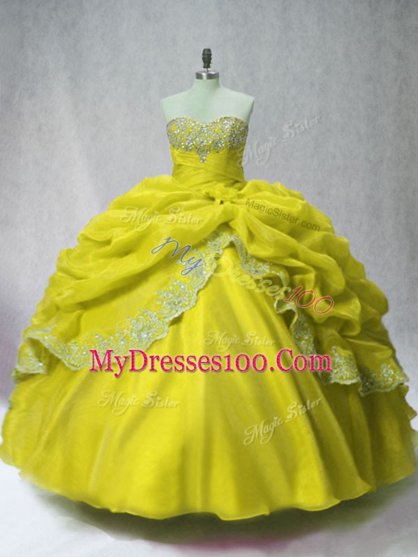 Floor Length Olive Green Quinceanera Gown Sweetheart Sleeveless Lace Up
