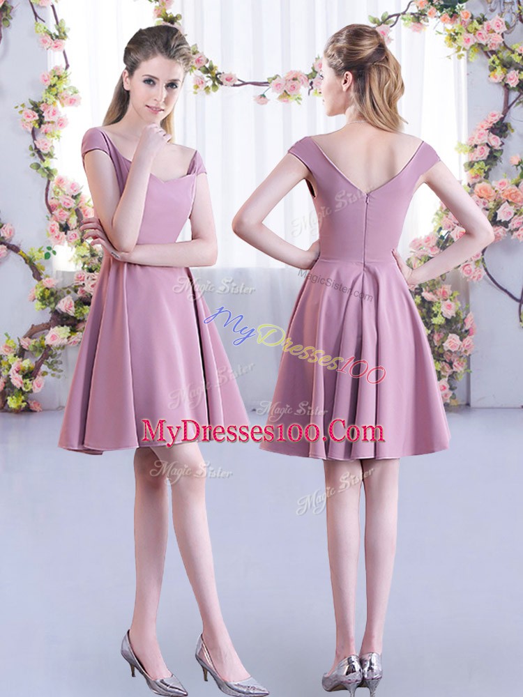 Dynamic Cap Sleeves Ruching Zipper Dama Dress for Quinceanera