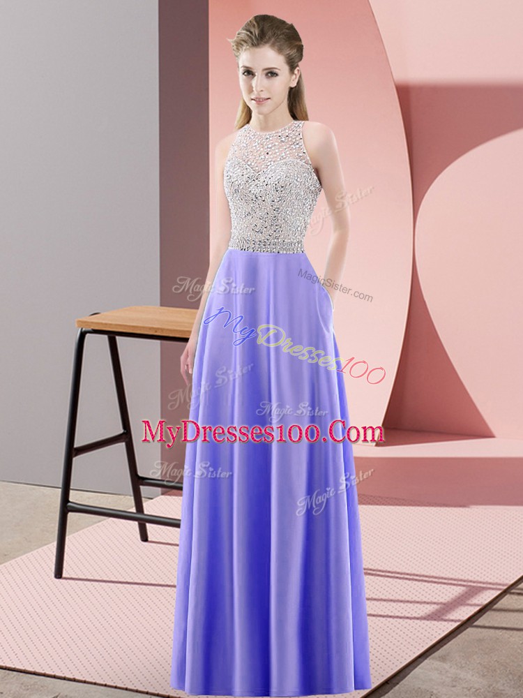Artistic Sleeveless Beading Backless Evening Dress