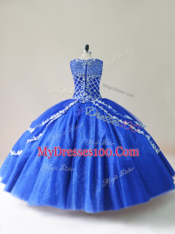 Sleeveless Zipper Floor Length Beading Quinceanera Dresses