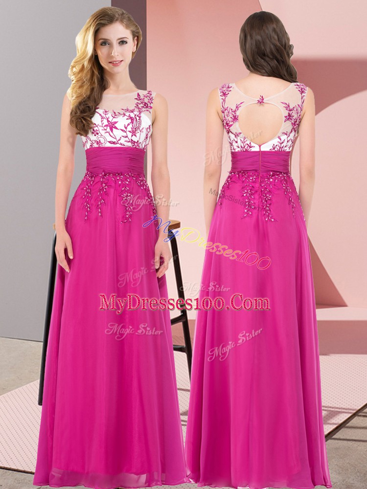 Glorious Sleeveless Appliques Backless Bridesmaid Dresses
