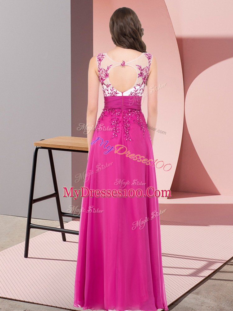Glorious Sleeveless Appliques Backless Bridesmaid Dresses