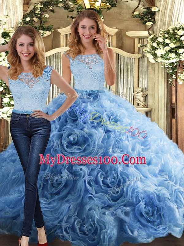 Sleeveless Zipper Floor Length Lace Sweet 16 Dress