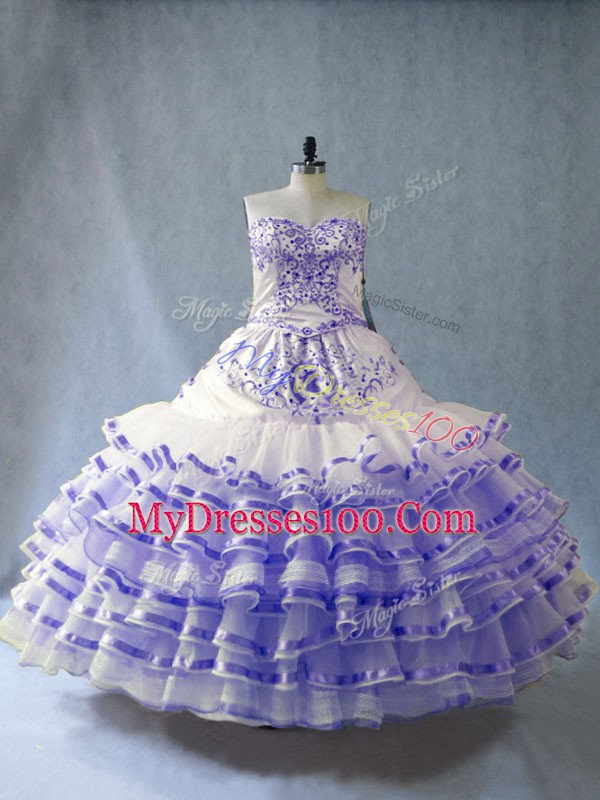 Floor Length Ball Gowns Sleeveless Lavender Quinceanera Dress Lace Up
