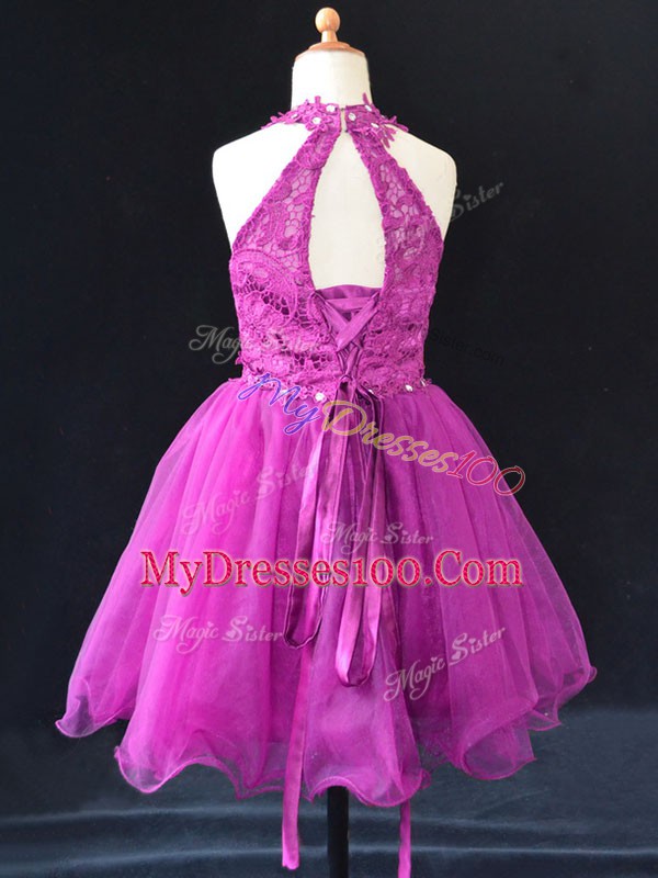 Sleeveless Beading and Lace Lace Up Little Girls Pageant Gowns