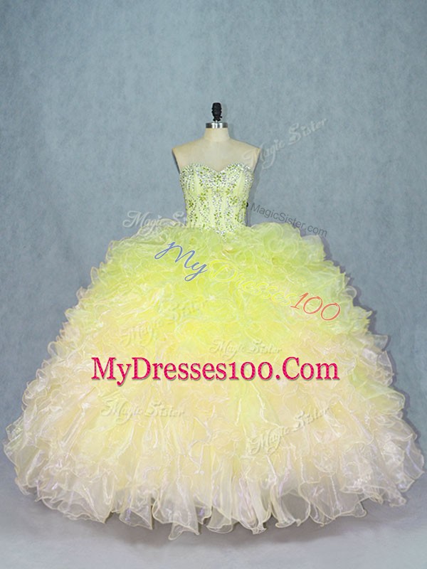 Gorgeous Floor Length Ball Gowns Sleeveless Multi-color Quince Ball Gowns Lace Up