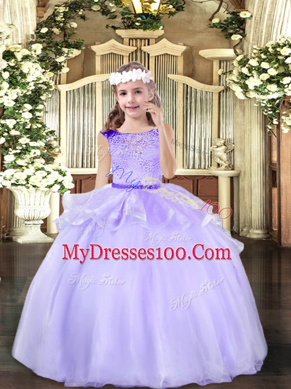 Lavender Scoop Zipper Beading Pageant Dress Toddler Sleeveless
