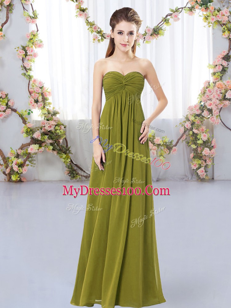Customized Sweetheart Sleeveless Chiffon Quinceanera Dama Dress Ruching Zipper