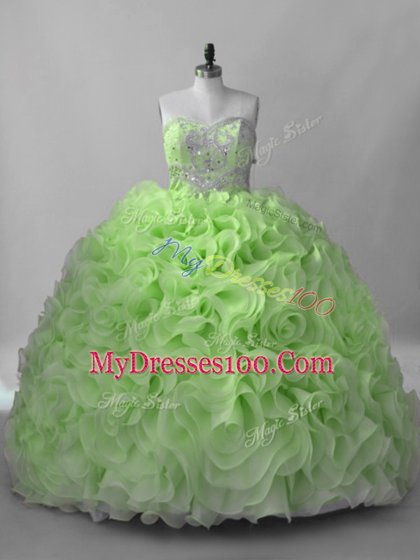 Sumptuous Sleeveless Beading Lace Up Ball Gown Prom Dress