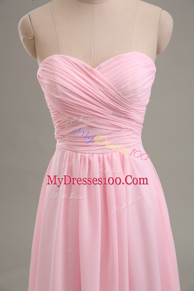 Best Selling Chiffon Sleeveless Knee Length Evening Dress and Ruching