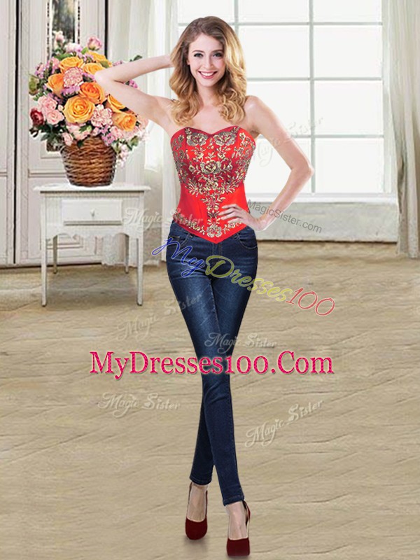 Fabulous Sweetheart Sleeveless Satin and Organza 15th Birthday Dress Embroidery and Ruffled Layers Lace Up
