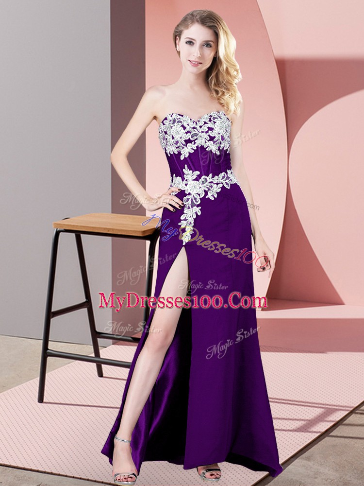 Lovely Sleeveless Lace and Appliques Zipper Prom Evening Gown