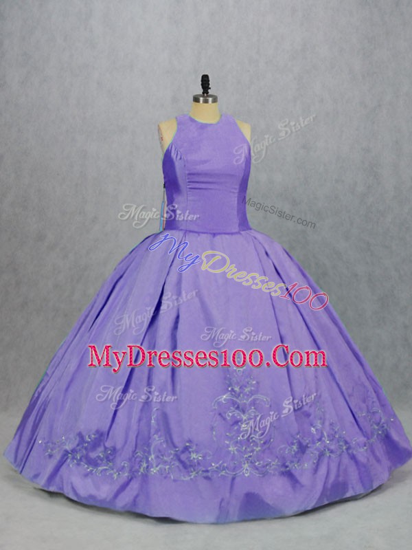 Captivating Lavender Quince Ball Gowns Sweet 16 and Quinceanera with Embroidery Scoop Sleeveless Zipper