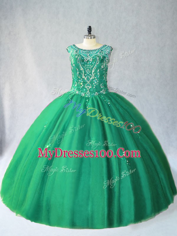 Decent Floor Length Ball Gowns Sleeveless Green Quinceanera Gown Lace Up