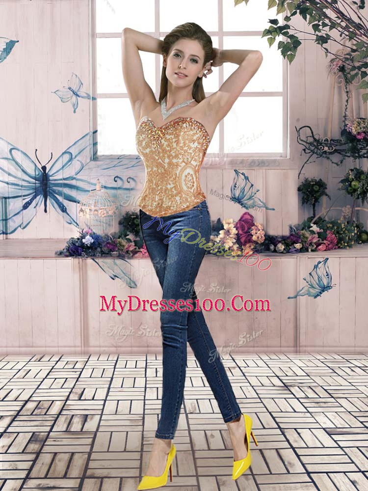 Fabulous Sleeveless Brush Train Beading and Ruffled Layers Lace Up Quince Ball Gowns