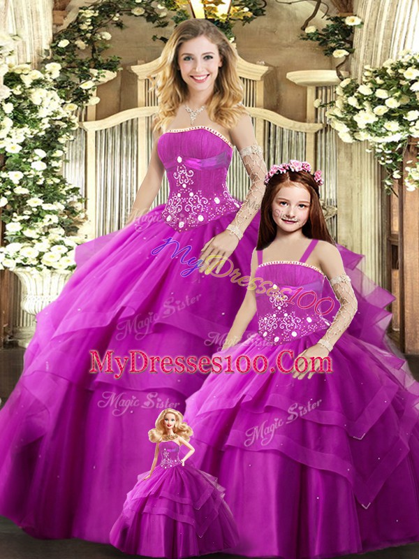 Most Popular Sleeveless Beading Lace Up Quinceanera Dresses