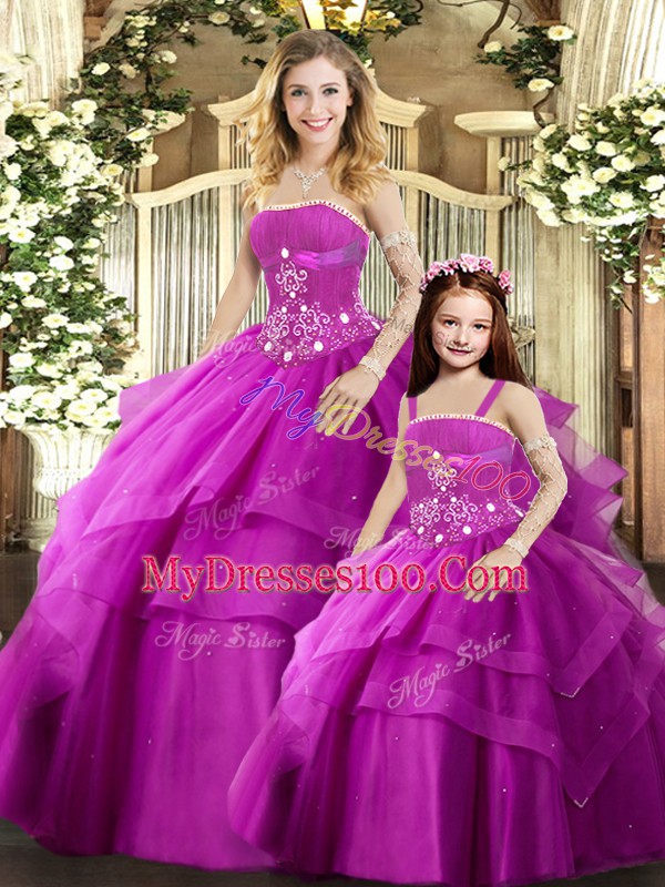 Most Popular Sleeveless Beading Lace Up Quinceanera Dresses
