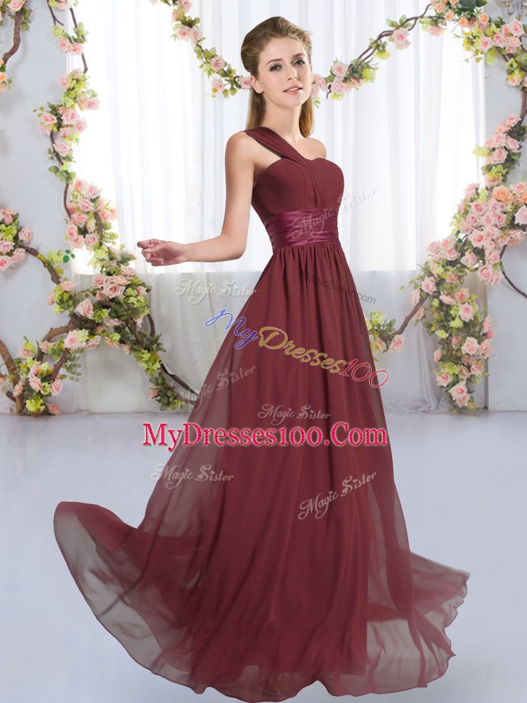 Elegant Sleeveless Ruching Lace Up Court Dresses for Sweet 16