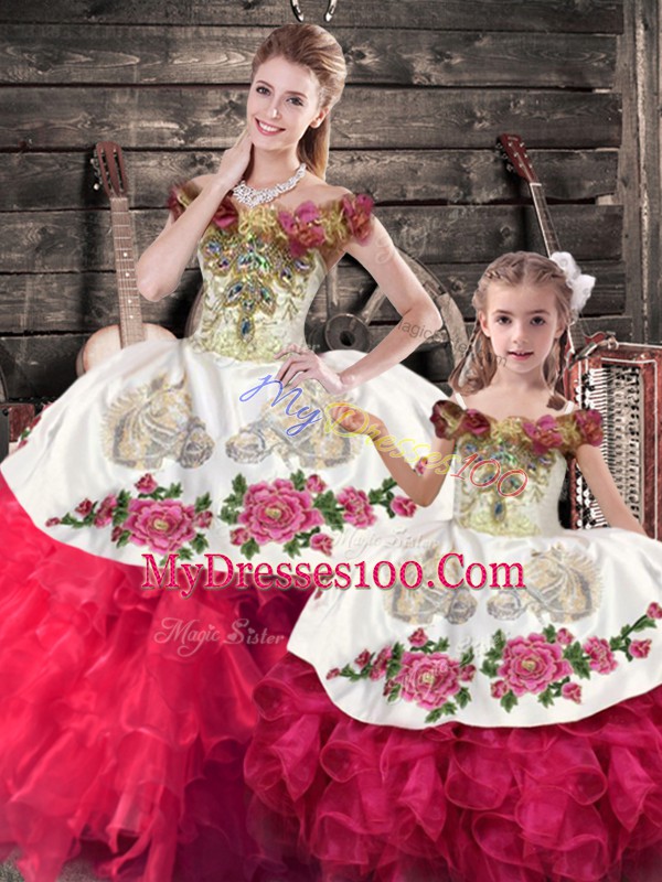 Luxury Floor Length Ball Gowns Sleeveless Pink And White Quinceanera Dress Lace Up