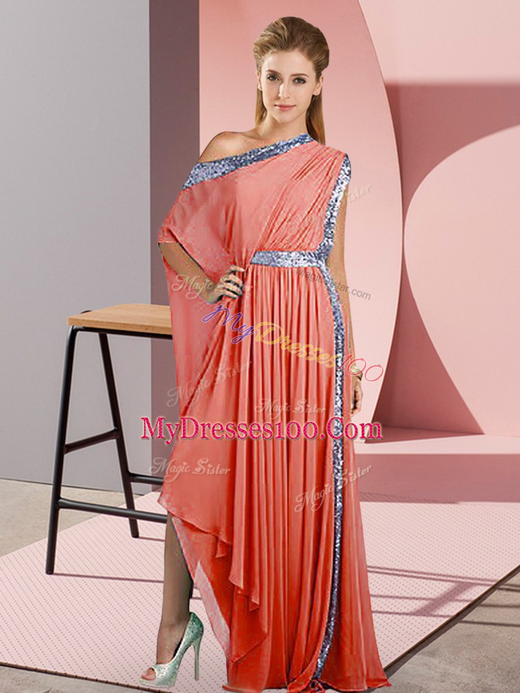 Luxury Sleeveless Side Zipper Asymmetrical Sequins