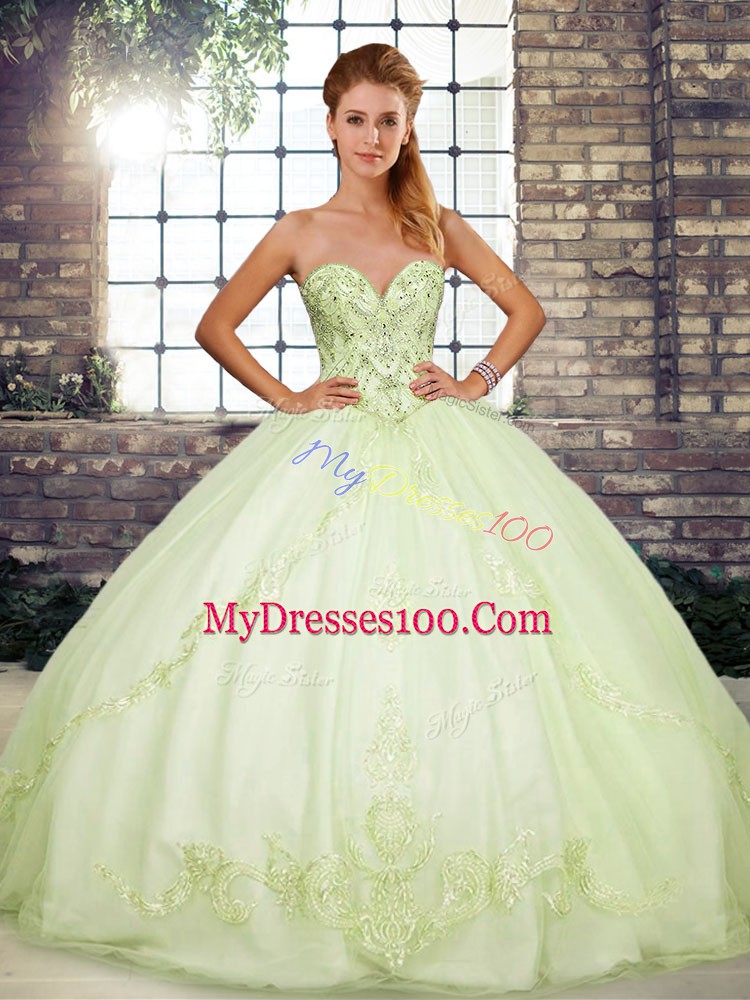 Attractive Sleeveless Beading and Embroidery Lace Up Sweet 16 Quinceanera Dress