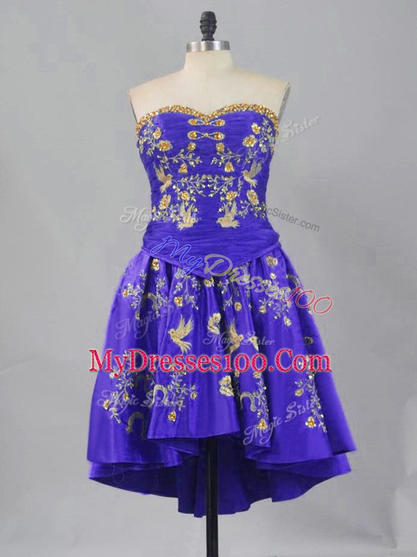 Sweetheart Sleeveless Lace Up Purple