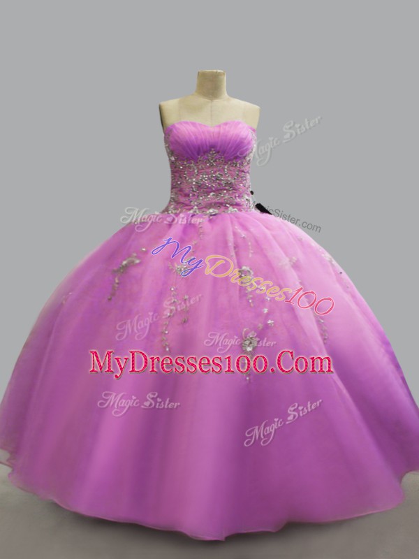 Hot Sale Strapless Sleeveless Organza Sweet 16 Dress Beading Lace Up