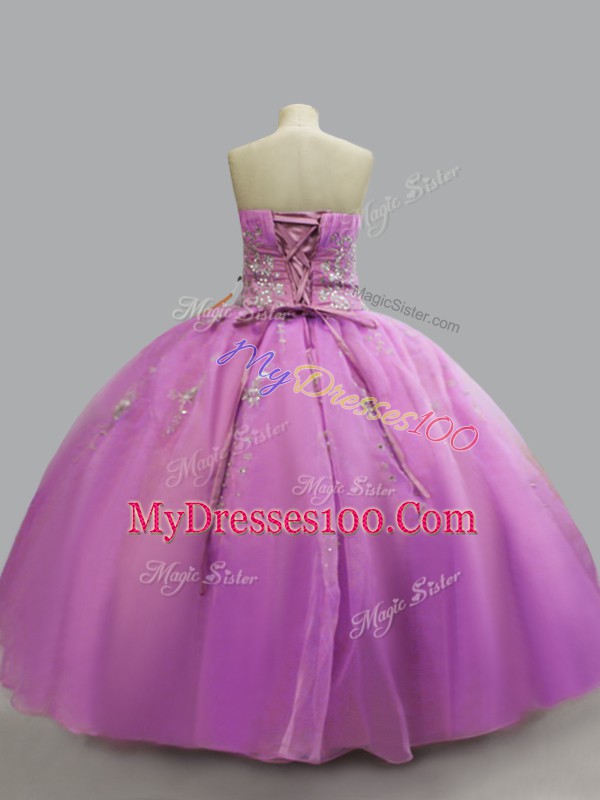 Hot Sale Strapless Sleeveless Organza Sweet 16 Dress Beading Lace Up