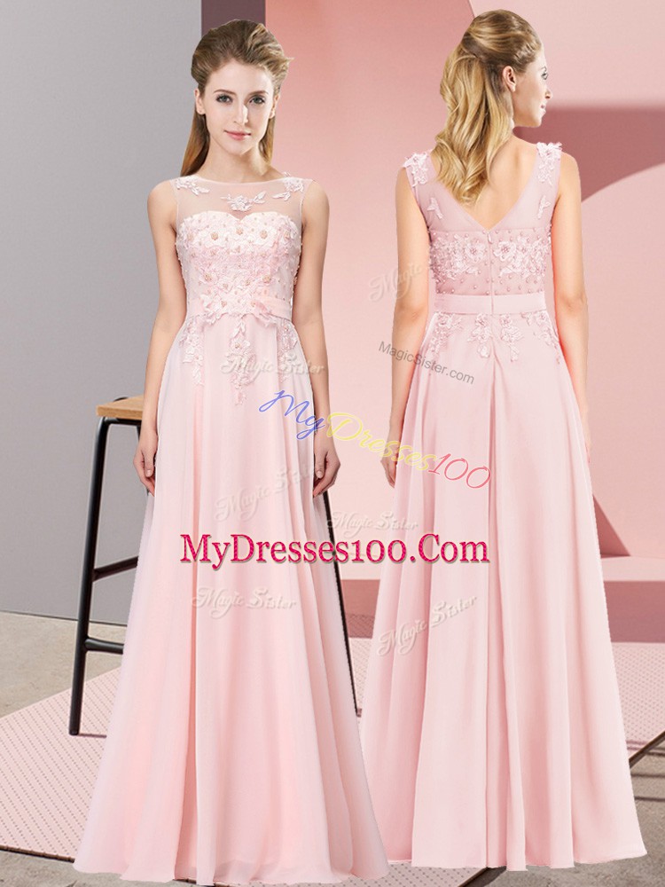Sleeveless Beading and Appliques Zipper Quinceanera Court Dresses