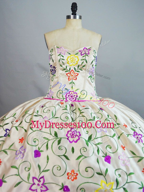 Classical Fuchsia Lace Up 15th Birthday Dress Embroidery Sleeveless Floor Length