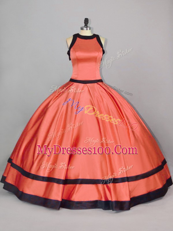 Enchanting Orange Scoop Neckline Ruching Quinceanera Dress Sleeveless Zipper