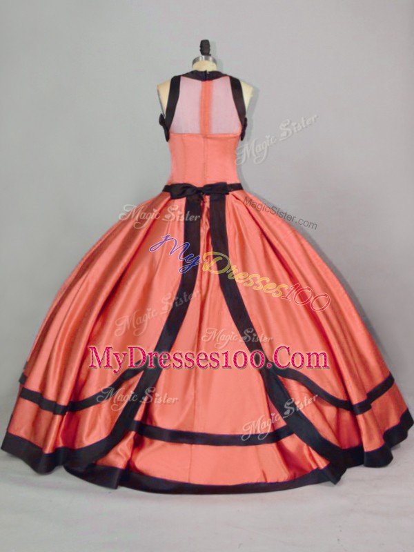 Enchanting Orange Scoop Neckline Ruching Quinceanera Dress Sleeveless Zipper