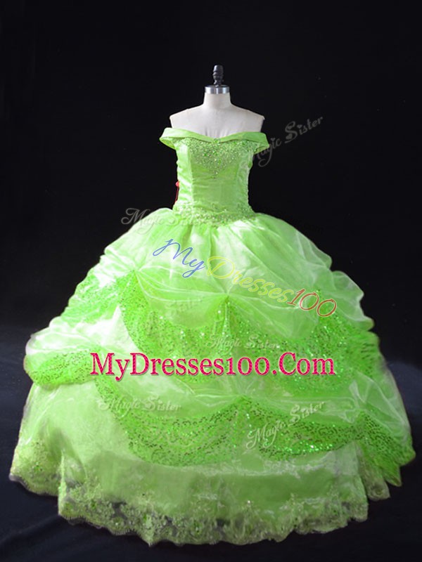 Sleeveless Beading and Appliques and Pick Ups Floor Length Quinceanera Dress