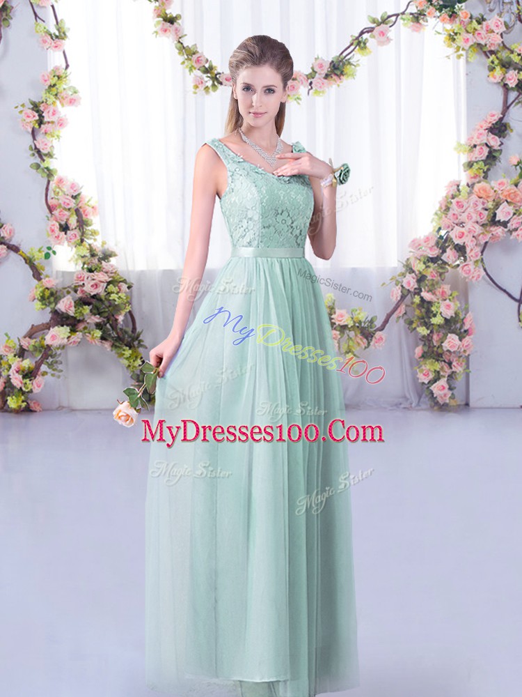 Spectacular Empire Quinceanera Court of Honor Dress Light Blue Off The Shoulder Tulle Half Sleeves Floor Length Side Zipper