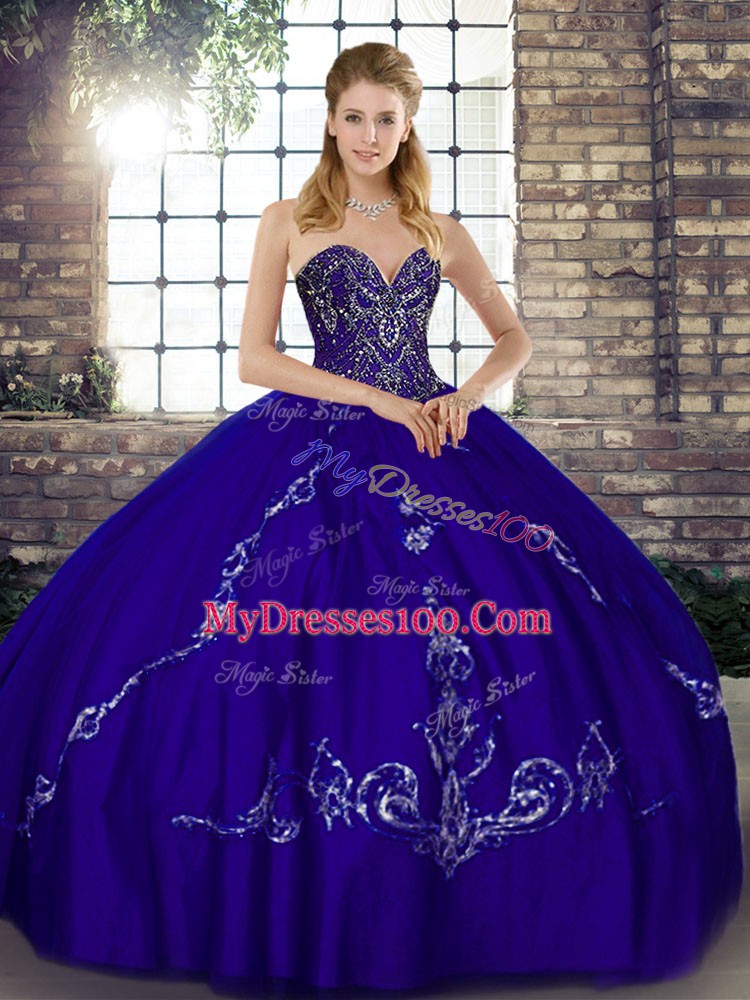 Suitable Sweetheart Sleeveless Lace Up Quinceanera Dress Purple Tulle