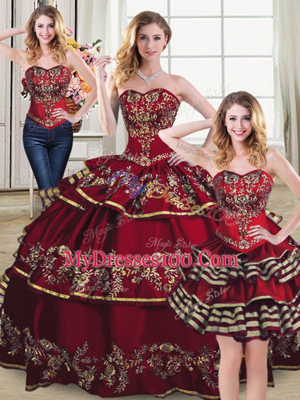 Organza Sleeveless Floor Length Ball Gown Prom Dress and Embroidery and Ruffled Layers