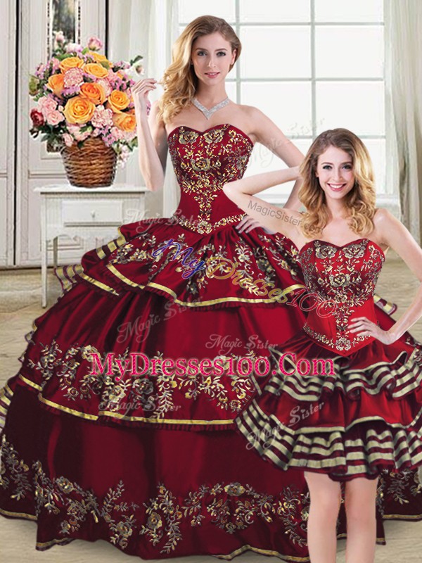 Organza Sleeveless Floor Length Ball Gown Prom Dress and Embroidery and Ruffled Layers