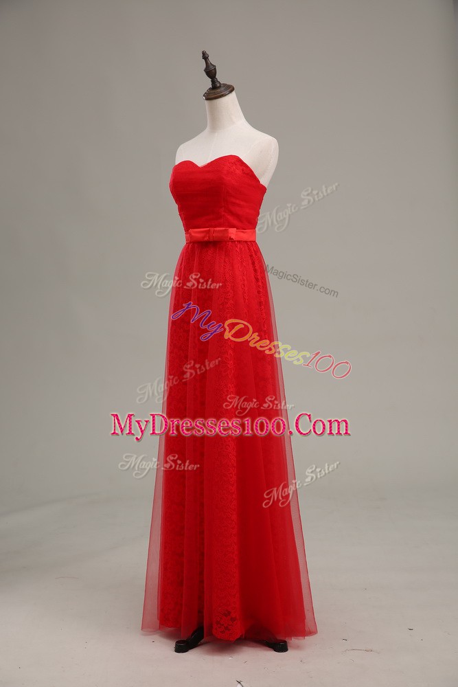 Sweet Sleeveless Zipper Floor Length Ruching and Belt Juniors Evening Dress