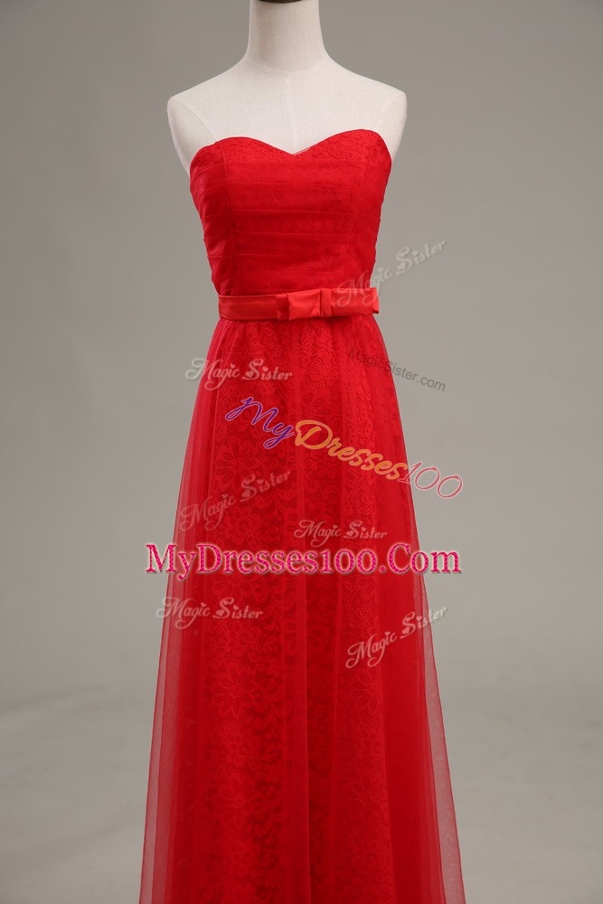 Sweet Sleeveless Zipper Floor Length Ruching and Belt Juniors Evening Dress