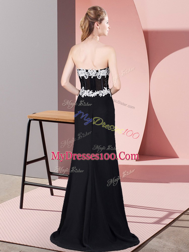 Sweetheart Sleeveless Prom Party Dress Floor Length Lace and Appliques Dark Green Chiffon