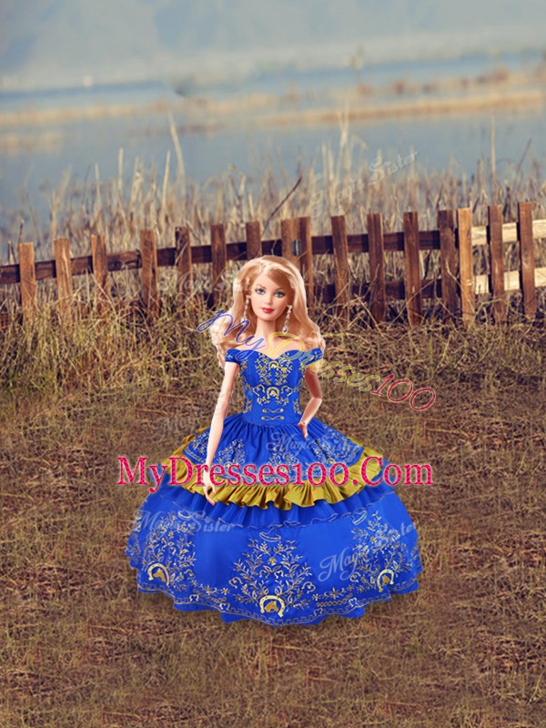 Charming Floor Length Ball Gowns Sleeveless Blue Sweet 16 Dresses Lace Up
