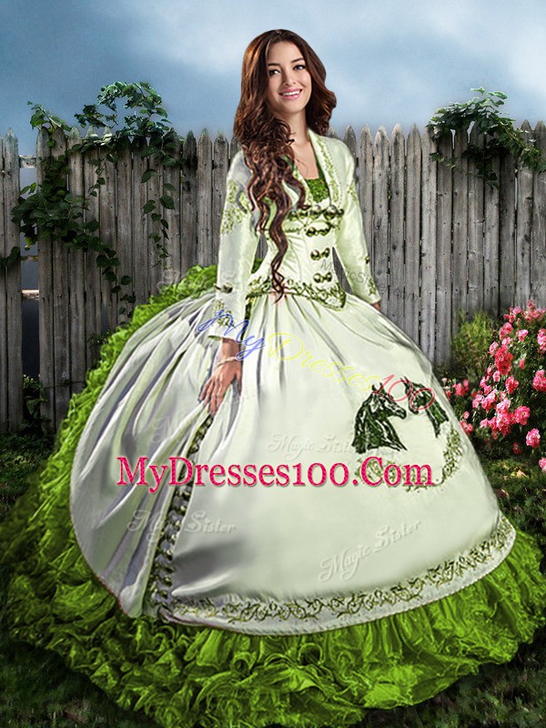 Sweetheart Sleeveless Organza Sweet 16 Quinceanera Dress Embroidery and Ruffles Lace Up