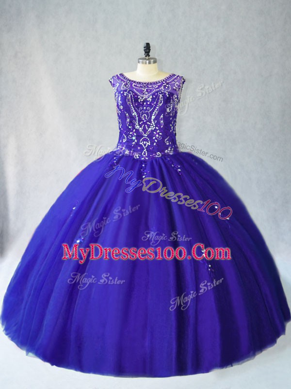 Sleeveless Lace Up Floor Length Beading Quinceanera Gowns