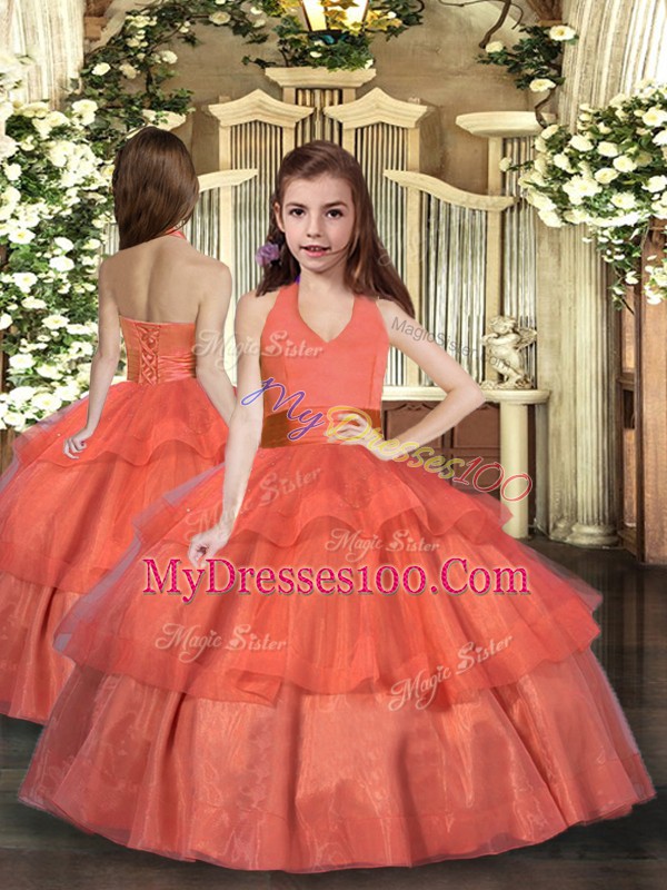 Organza Sleeveless Floor Length Quinceanera Gowns and Ruffled Layers