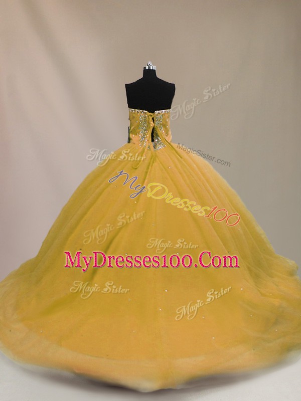 Vintage Lace Up Sweet 16 Quinceanera Dress Brown for Sweet 16 and Quinceanera with Beading