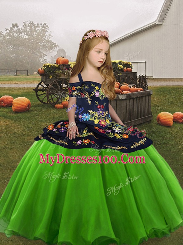 Custom Design Floor Length Lace Up Pageant Dress for Womens for Party and Wedding Party with Embroidery