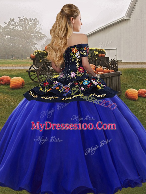 Fuchsia Lace Up Sweet 16 Dresses Embroidery Sleeveless Floor Length